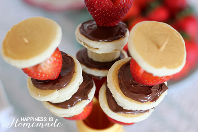 Nutella Strawberry Pancake Kabobs