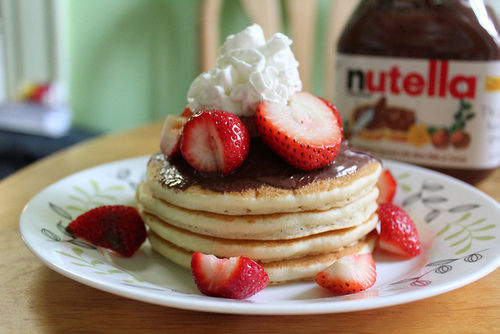 8 Photos of Nutella Strawberry Pancakes