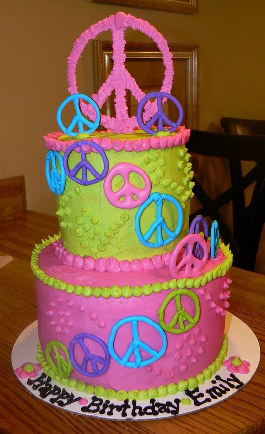 9 Photos of Birthday Cakes Peace Sign Torque