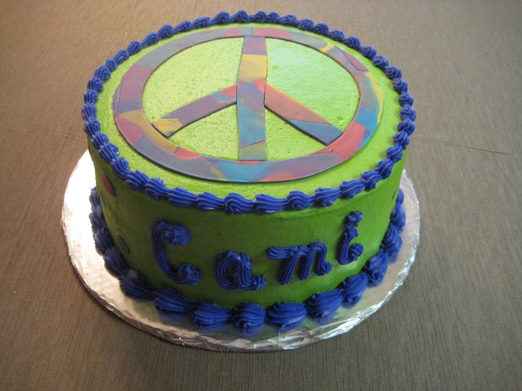 Peace Sign Birthday Cake