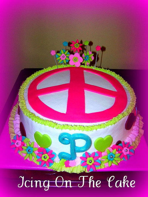 Peace Sign Birthday Cake