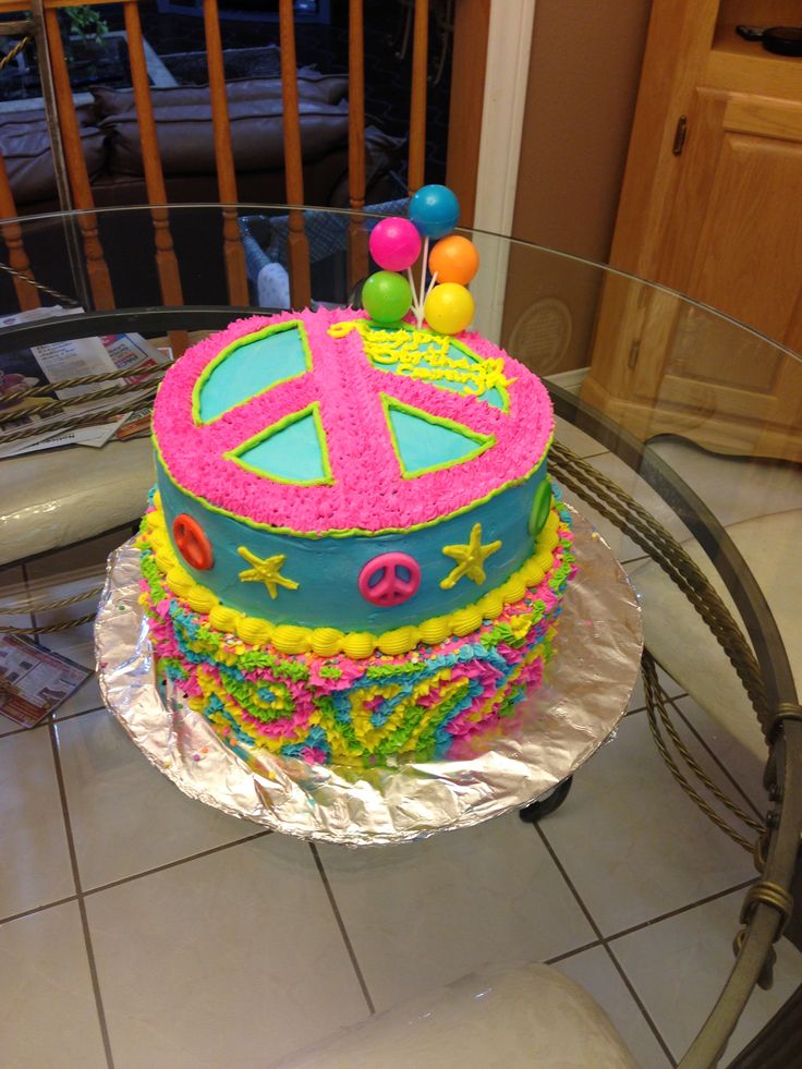 Peace Sign Birthday Cake