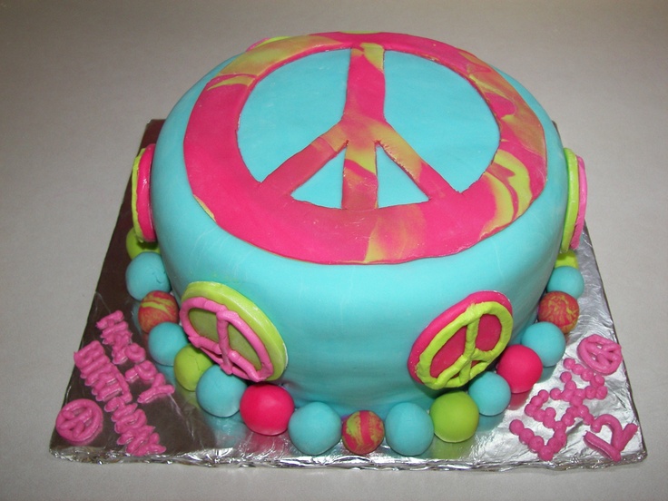 Peace Sign Birthday Cake