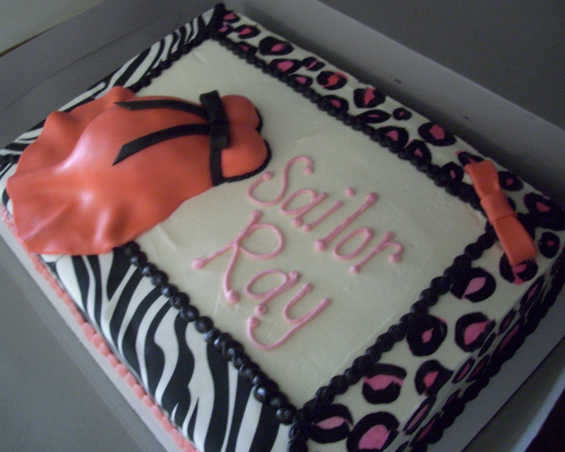 Pink and Black Zebra Baby Shower Cake