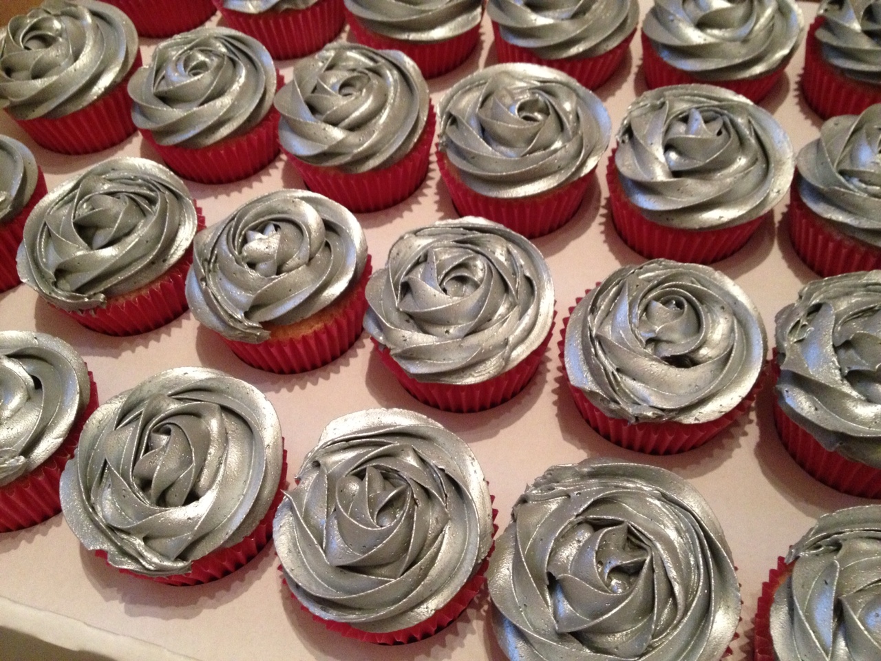 Pink and Silver Wedding Cupcakes