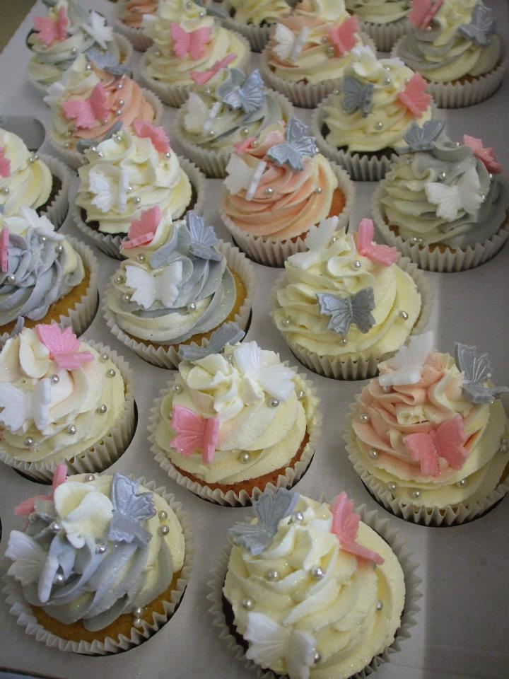 Pink and Silver Wedding Cupcakes