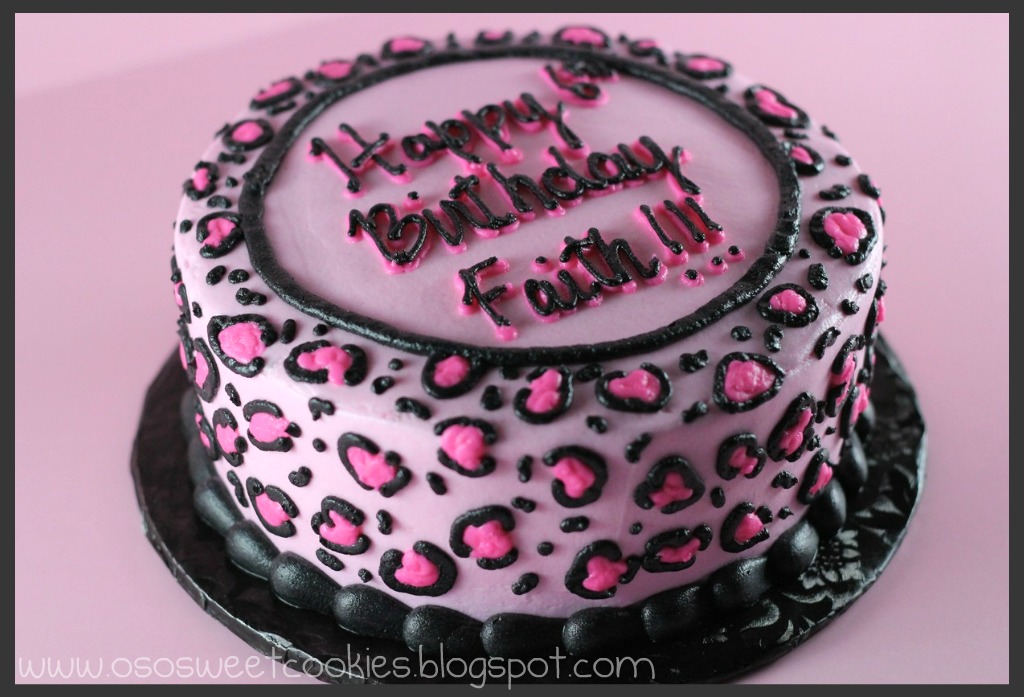 Pink Cheetah Birthday Cake