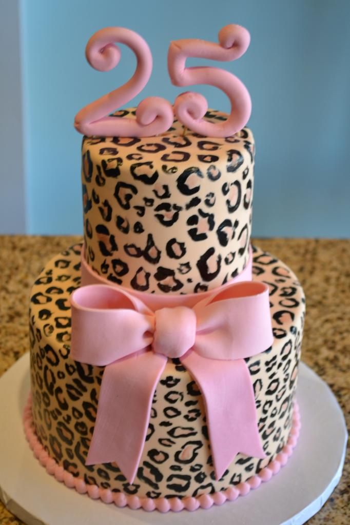 Pink Leopard Print Birthday Cake