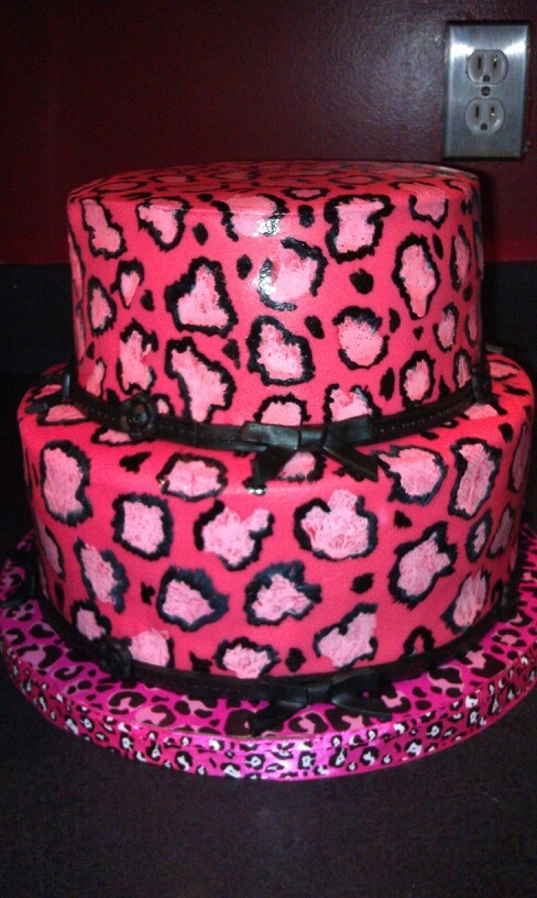 Pink Leopard Print Cake