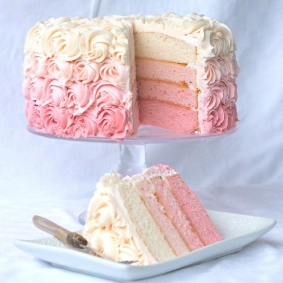 Pink Ombre Baby Shower Cake for Girl