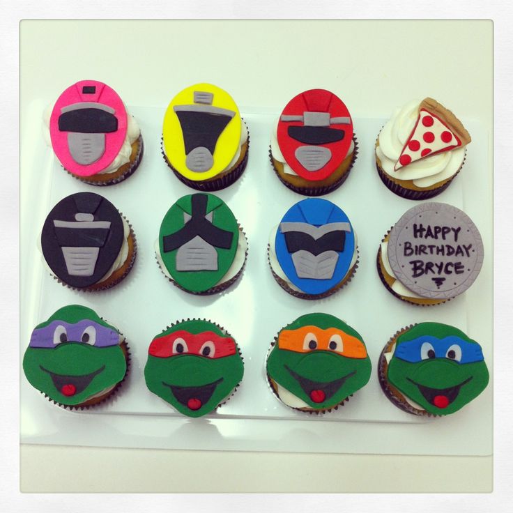 Power Ranger and Ninja Turtle Cake