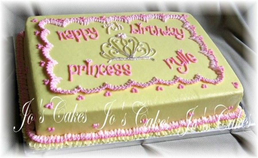 Princess Birthday Sheet Cake