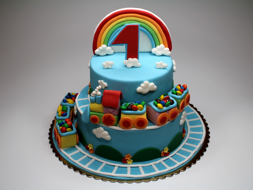 Rainbow Birthday Cake Train