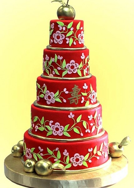 Red Chinese Wedding Cake