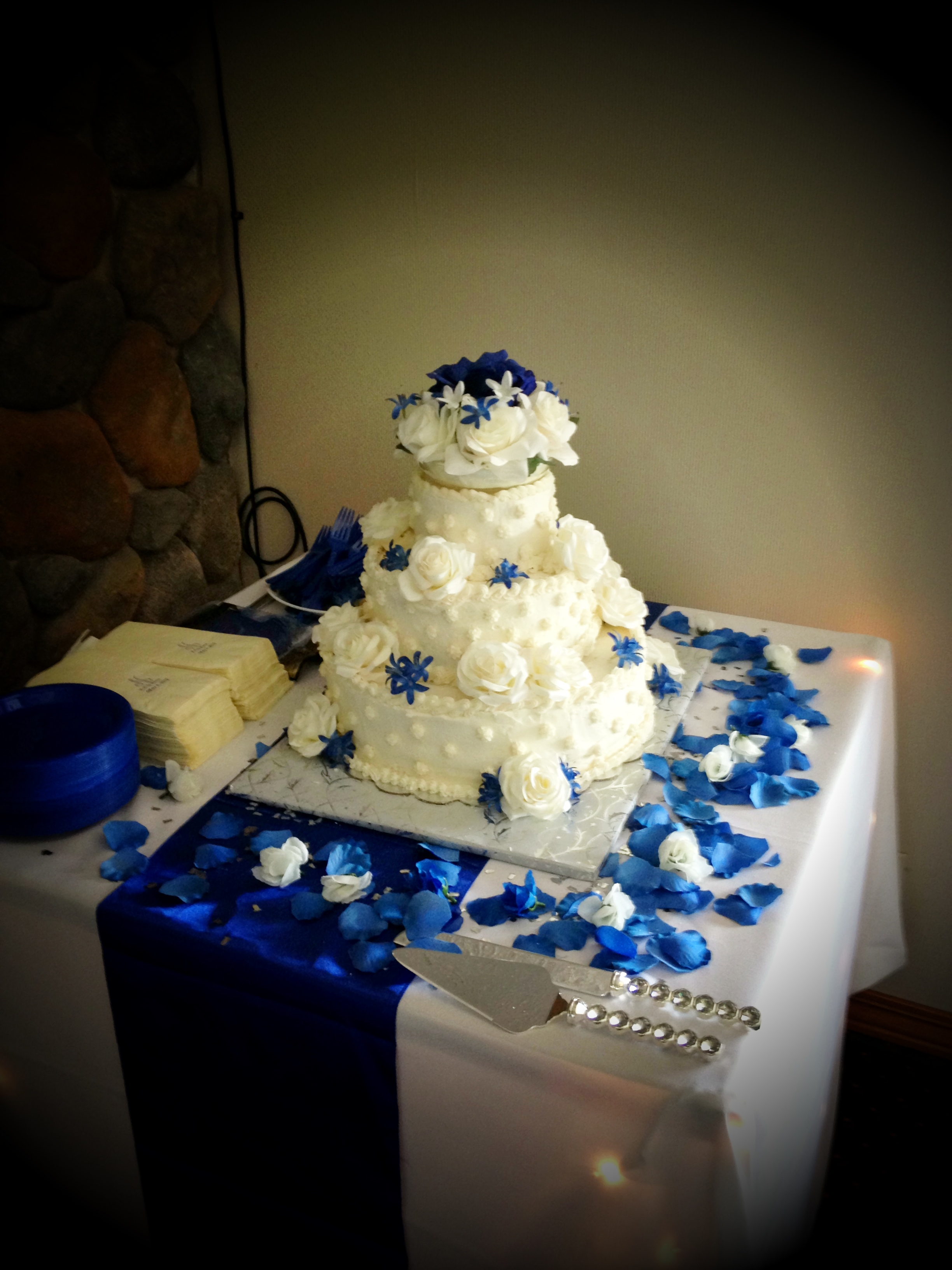 11 Wedding Cakes Ivory And Blue Photo Blue Wedding Cake With