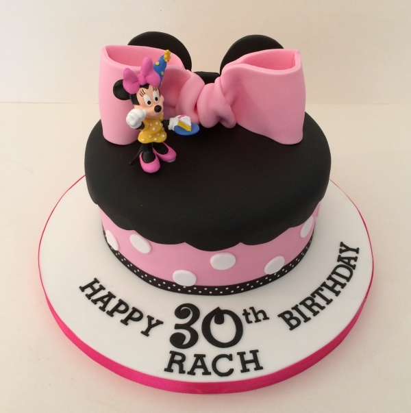 Single Tier Minnie Mouse Birthday Cake