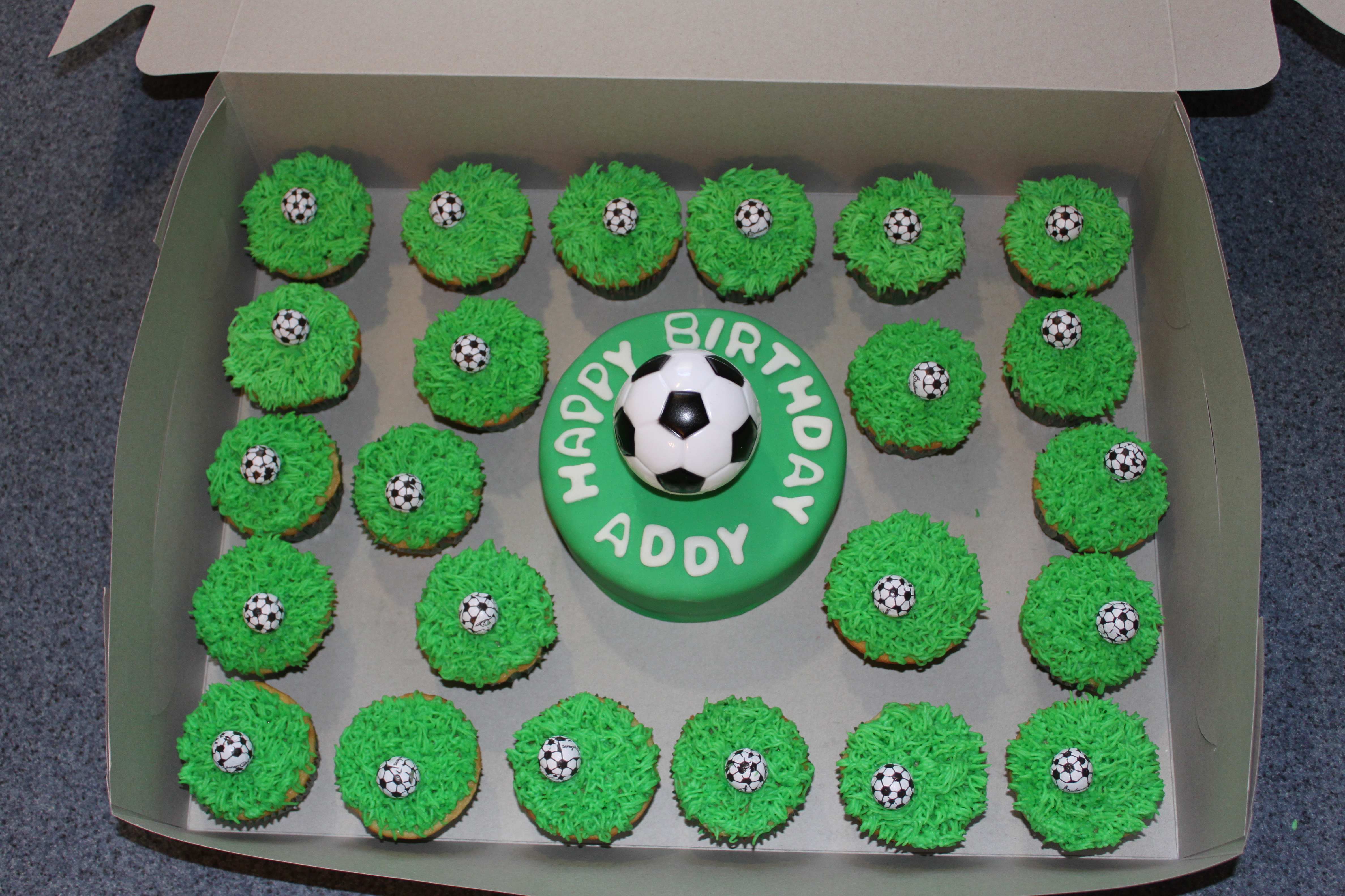 Soccer Cake and Cupcakes