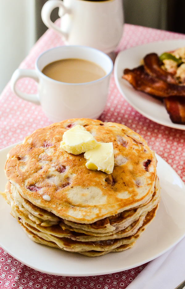 Strawberry Pancakes with Syrup