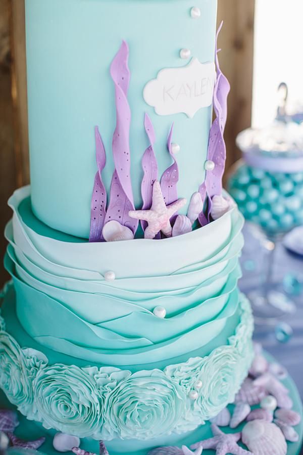 9 Photos of Birthday Cakes Mermaid Themed Party