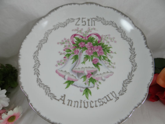 Vintage Silver 25th Anniversary Plate