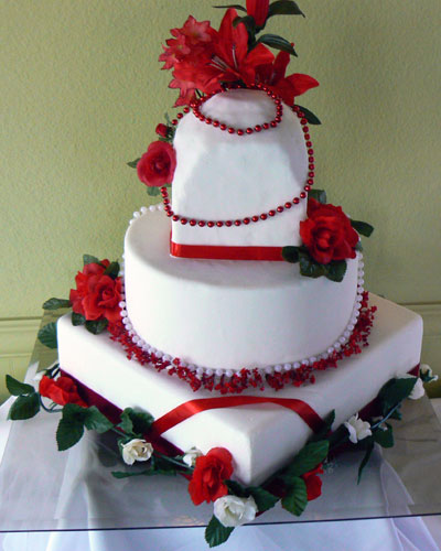 Wedding Cakes with Red