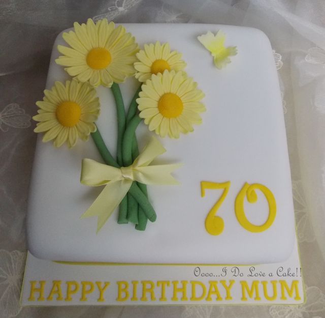 Yellow Daisy Birthday Cake