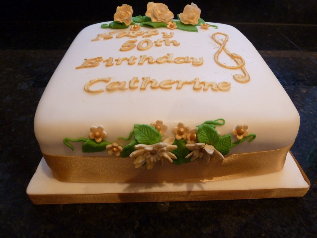 50th Birthday Cake with Flowers