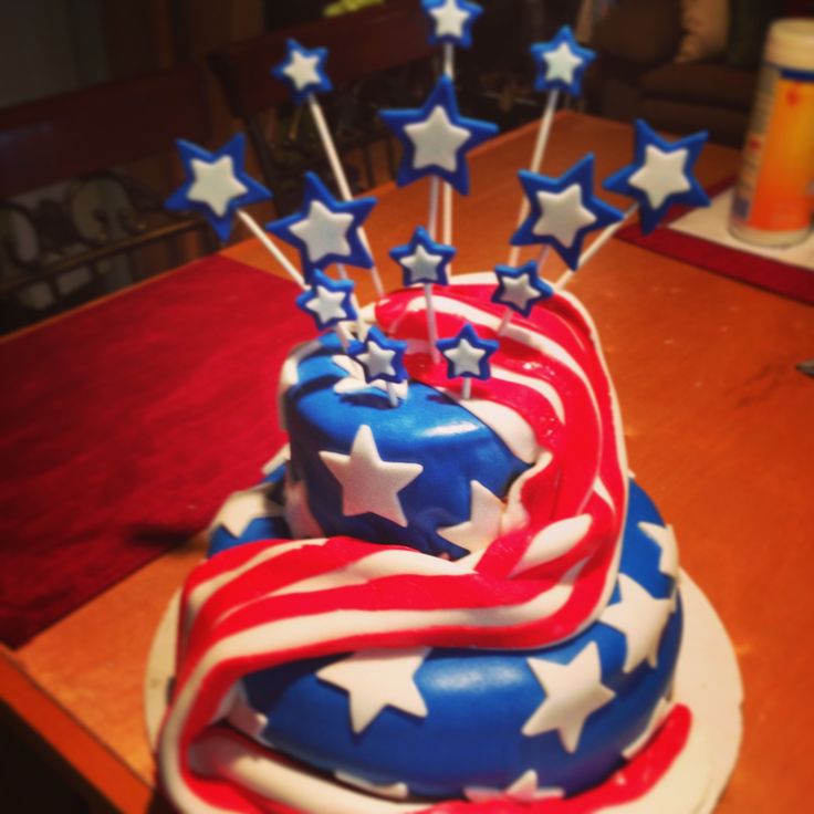 American Flag Birthday Cake