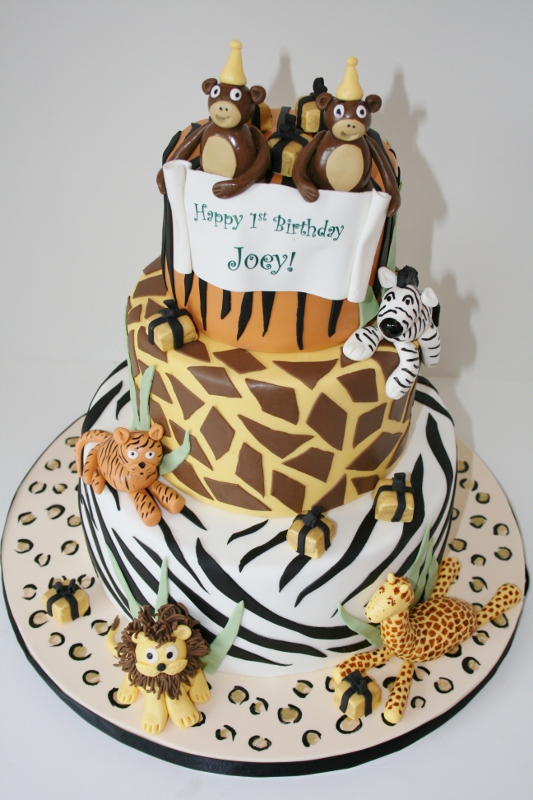 Animal Print Birthday Cake