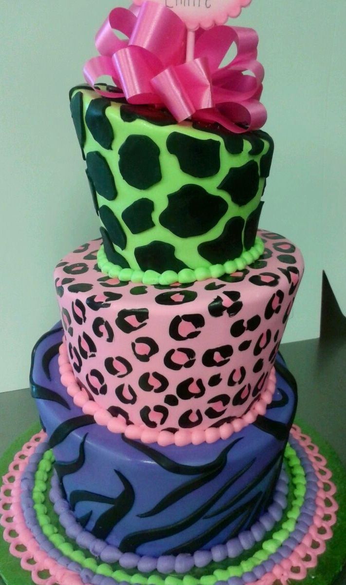 Animal Print Birthday Cake