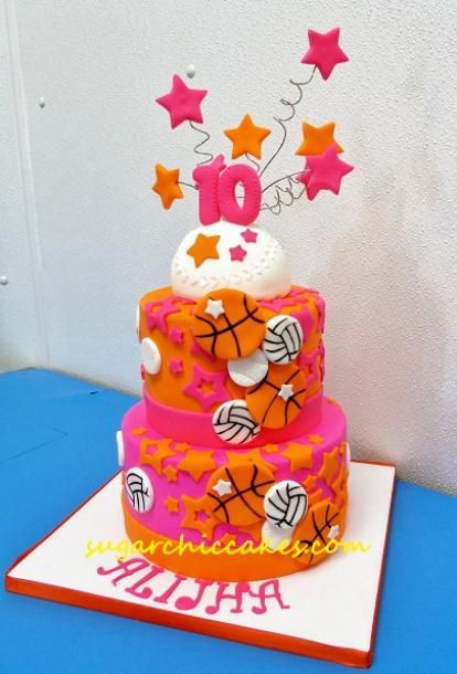 Basketball Sweet 16 Birthday Cakes for Girls