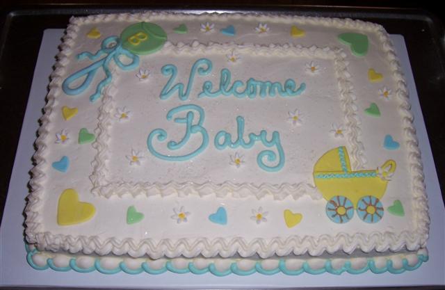 Boy Baby Shower Sheet Cake