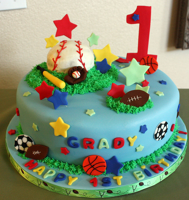 Boys First Birthday Sports Cake