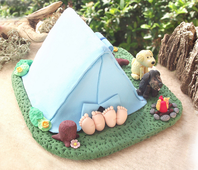 Camping Tent Cake Topper Wedding