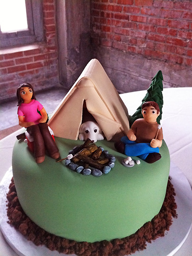 Camping Wedding Cake Topper