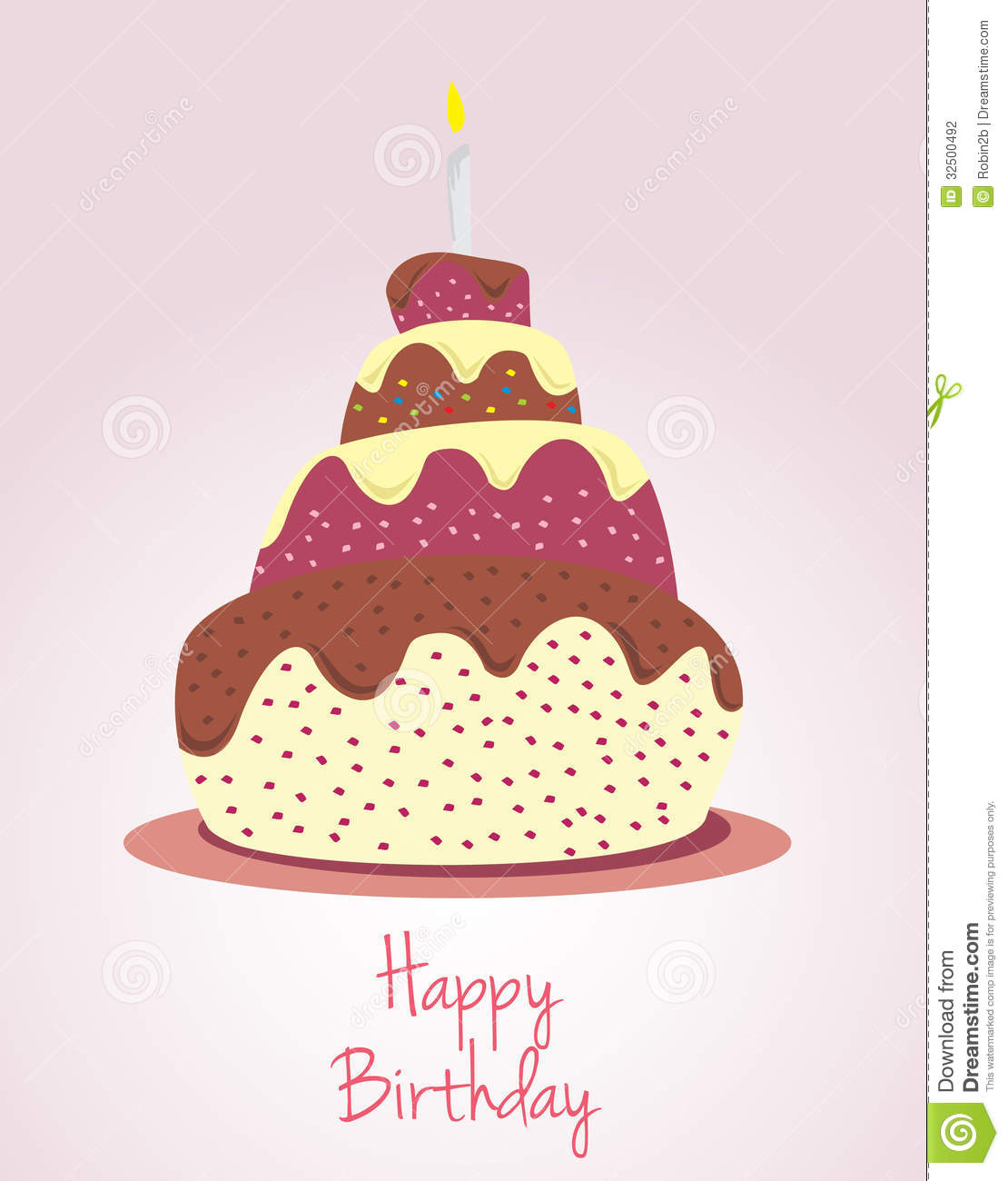 Cartoon Birthday Cake Vector