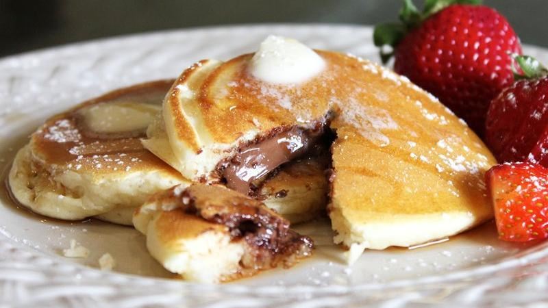 Chocolate Nutella Stuffed Pancakes