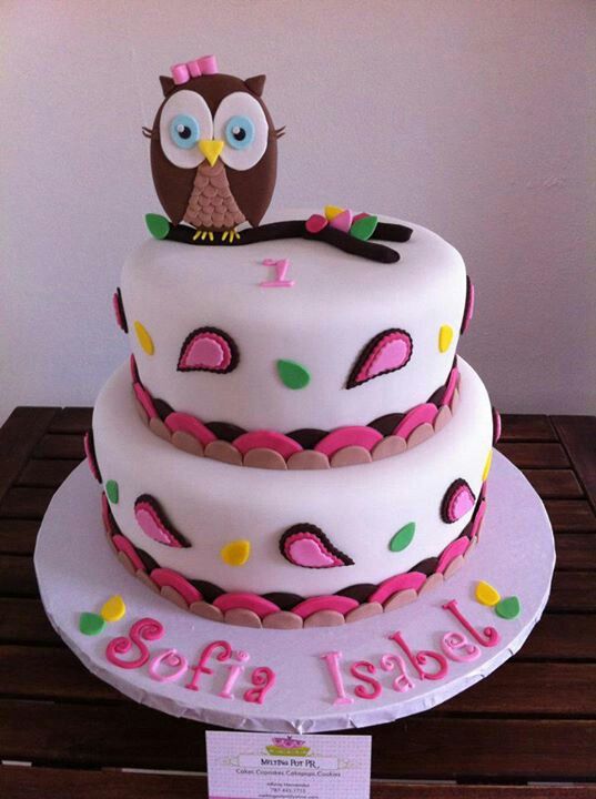 Cute Fondant Owl Cake