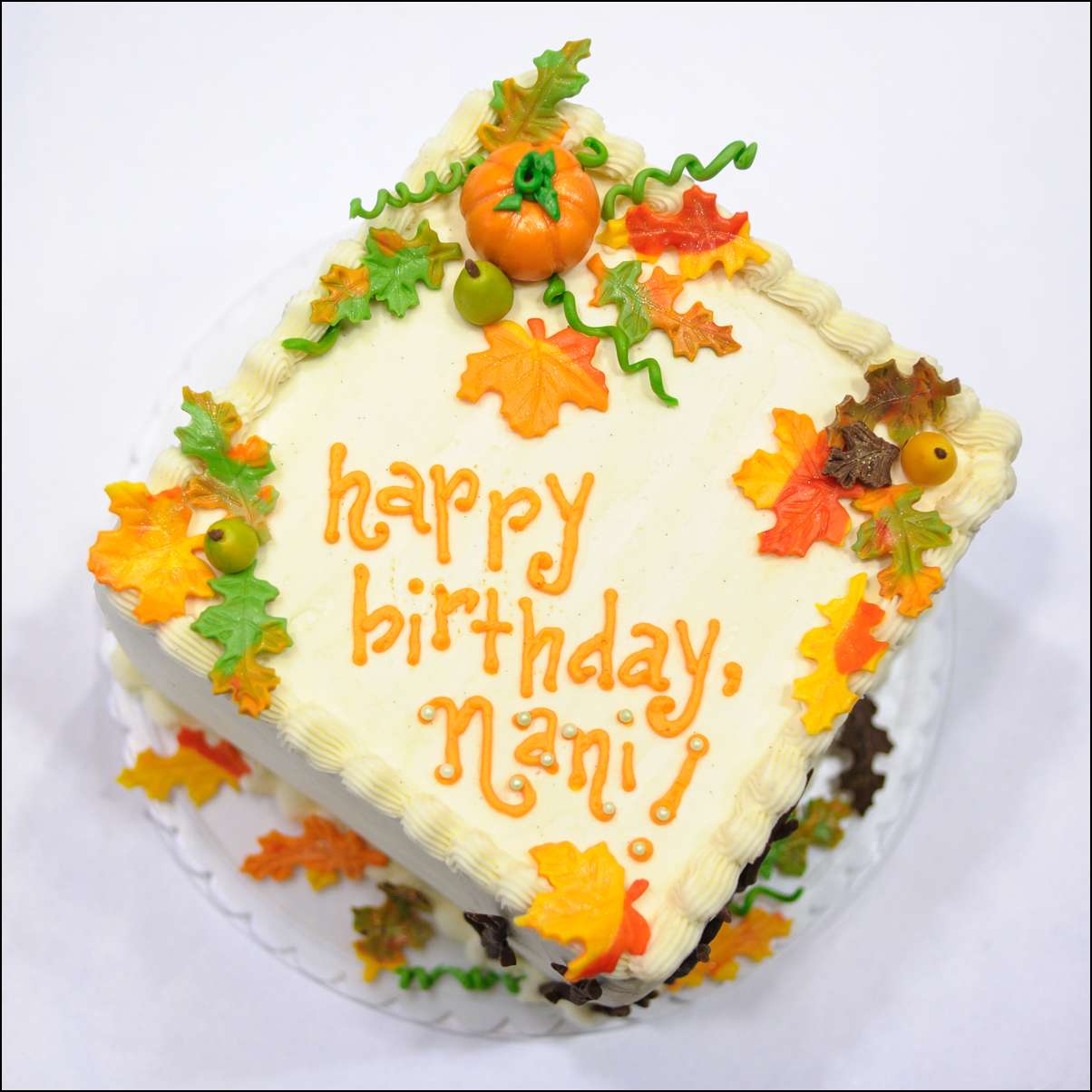 Fall Autumn Happy Birthday Cake