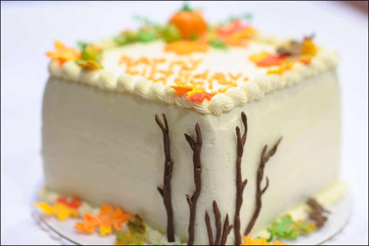 Fall Autumn Happy Birthday Cake