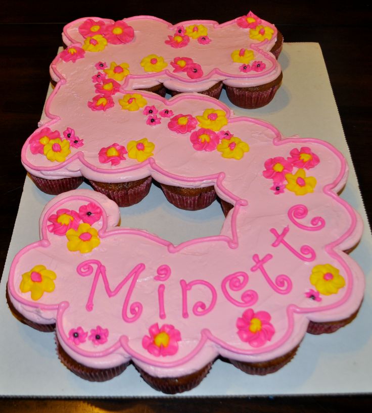 Girls 5th Birthday Cupcake Cake