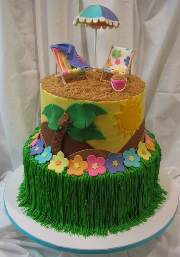 Girls Luau Birthday Cake