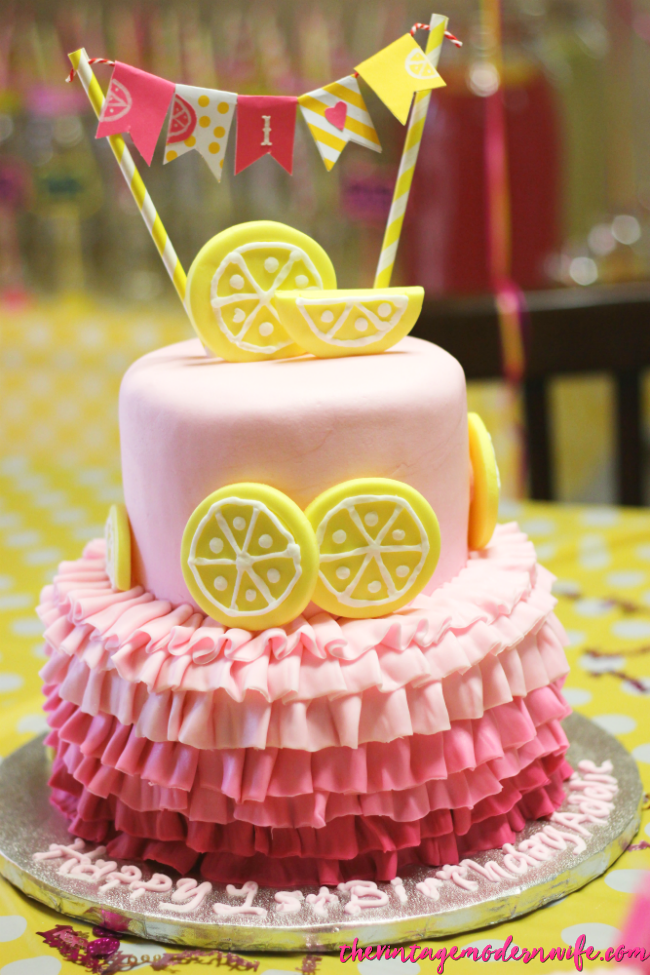 Lemonade Birthday Party Cake