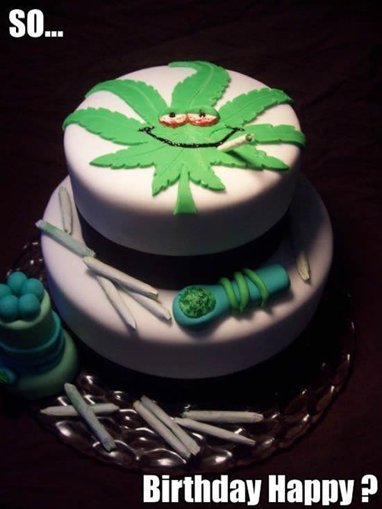 Marijuana Happy Birthday Weed Cake