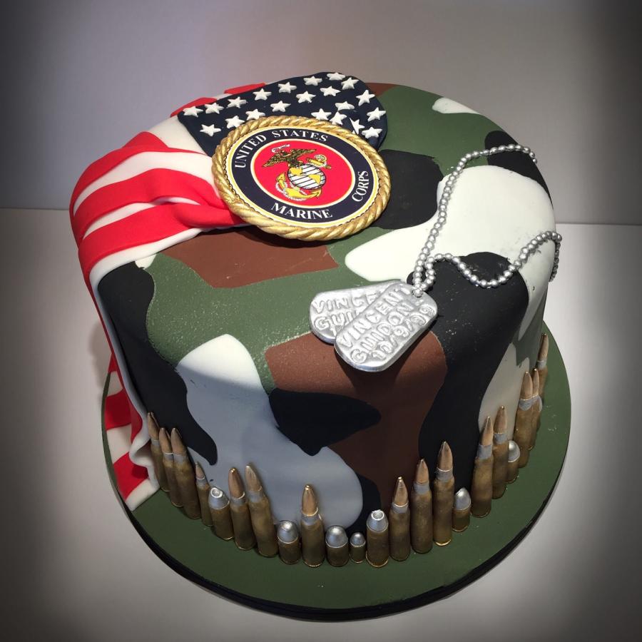 13 Photos of USMC Decorations Birthday Cakes