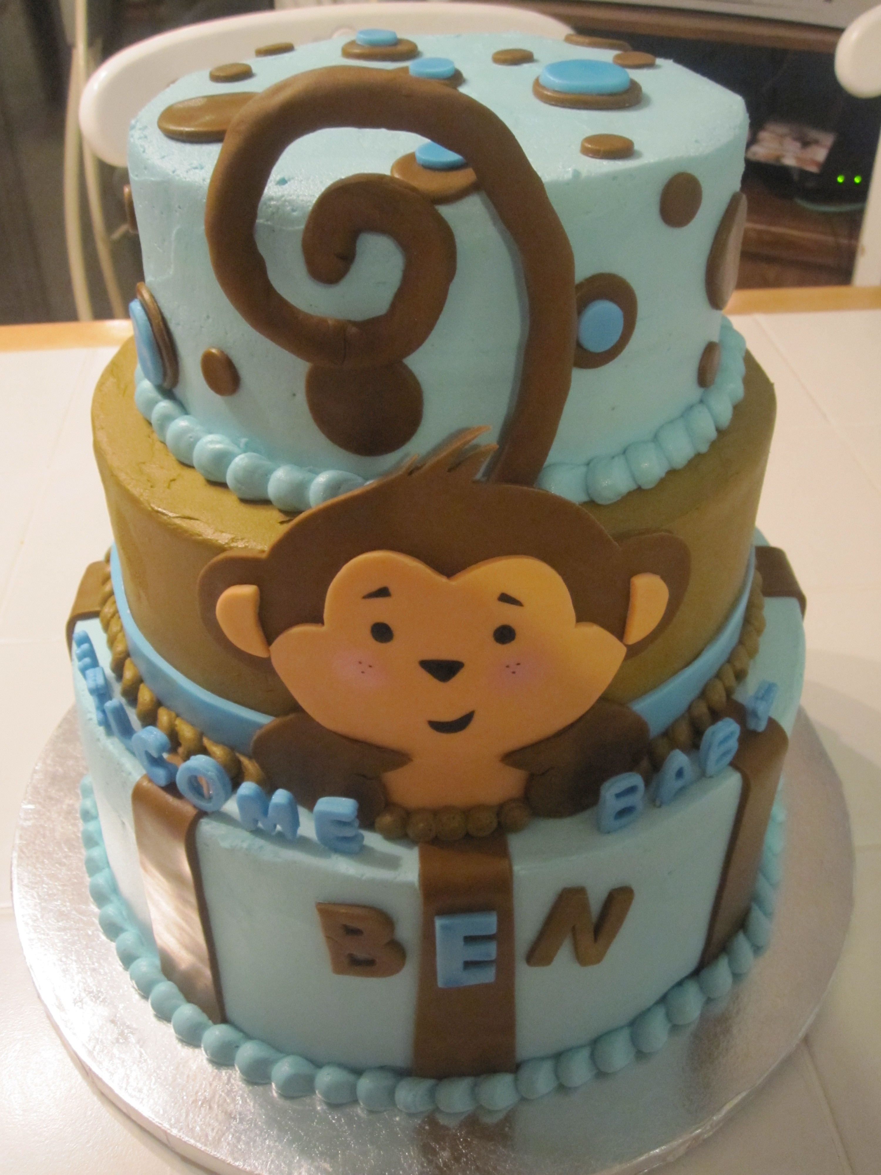 8 Photos of Monkey Birthday Cakes For Baby Boys