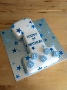 Number 1 Shaped Birthday Cakes Boy