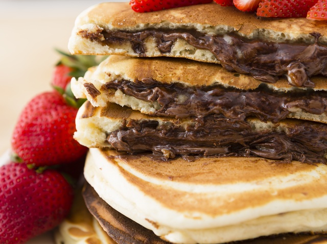 Nutella Stuffed Pancakes