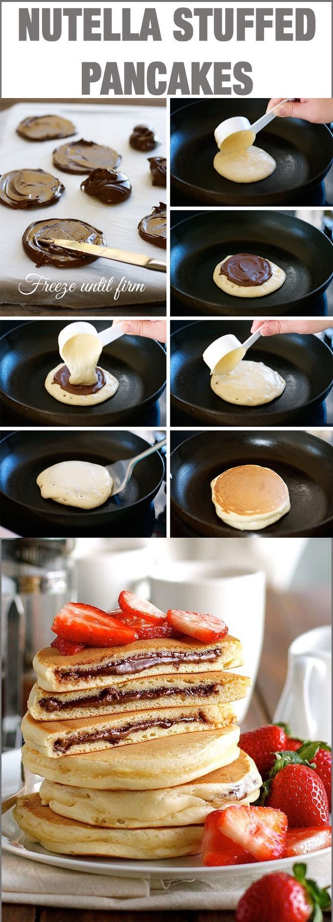 Nutella Stuffed Pancakes