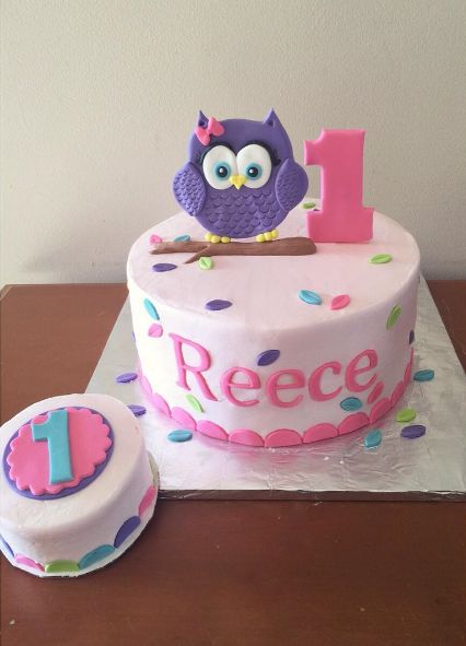 Owl First Birthday Cakes for Girls